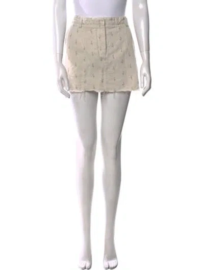 Pre-owned Lanvin Printed Mini Skirt W/ Tags In Neutral