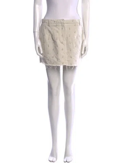 Pre-owned Lanvin Printed Mini Skirt W/ Tags In Neutral