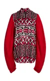 Lanvin Printed Open-back Silk Top In Red