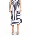 Lanvin Zebra Pattern Pleated Mid-length Skirt In White/japanese Ink