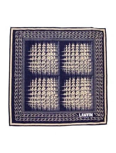 Pre-owned Lanvin Printed Scarf In Blue