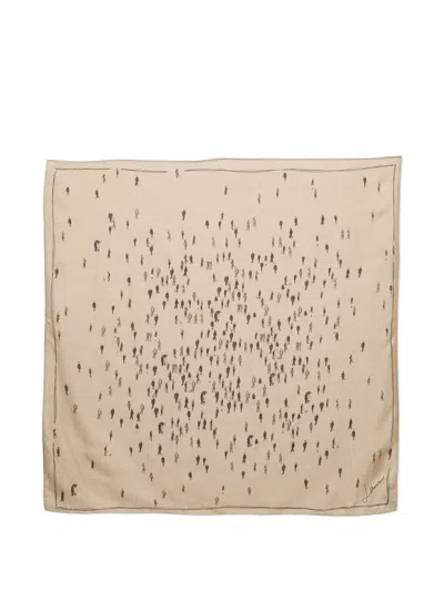 Pre-owned Lanvin Printed Scarf In Neutral