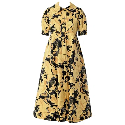 Pre-owned Lanvin Printed Shirt Dress In Sand