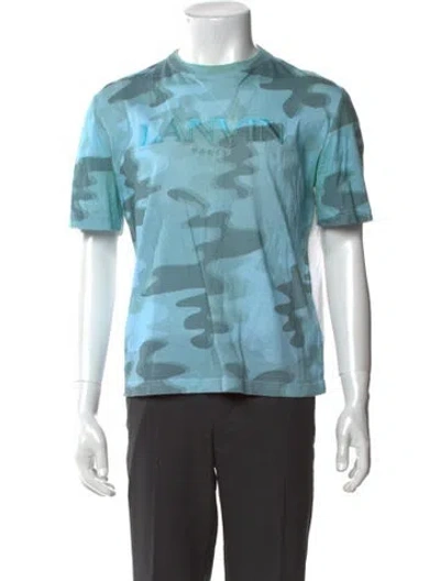Pre-owned Lanvin Printed Short Sleeve Shirt In Blue
