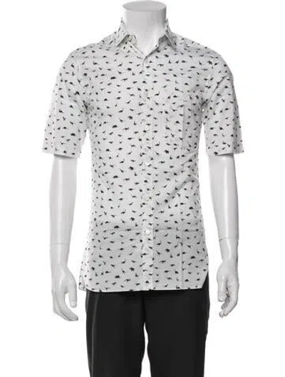 Pre-owned Lanvin Printed Short Sleeve Shirt In Purple