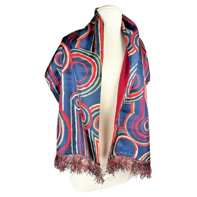 Pre-owned Lanvin Printed Silk And Cashmere Scarf By  - Paris Circa 1975-1980 In Sand