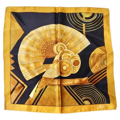 Pre-owned Lanvin Printed Silk Handkerchief In Orange