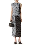 Lanvin Printed Silk Patchwork Dress In Multi