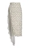 Lanvin Printed Silk Ruffled Midi Skirt In Multi