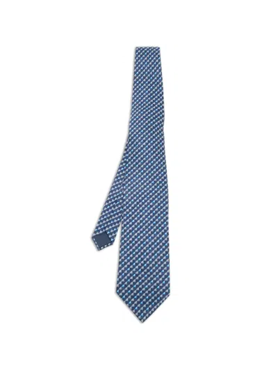 Pre-owned Lanvin Printed Silk Tie In Blue