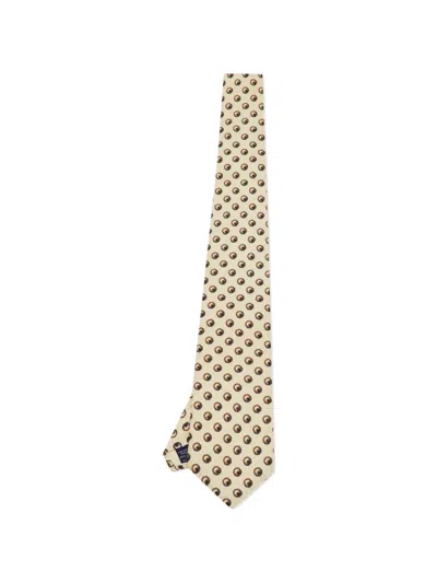 Pre-owned Lanvin Printed Silk Tie In Neutral