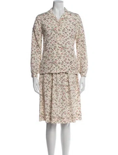 Pre-owned Lanvin Printed Skirt Set In Neutral