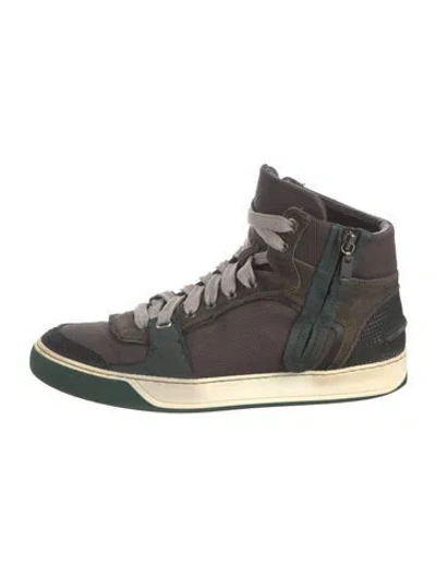 Pre-owned Lanvin Printed Sneakers In Blue