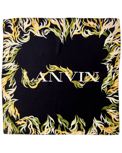Lanvin Printed Twill Silk Scarf In Blue
