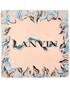Lanvin Printed Twill Silk Scarf In Pink