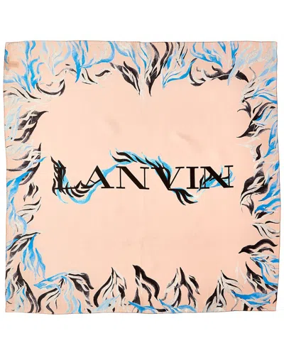 Lanvin Printed Twill Silk Scarf In Pink