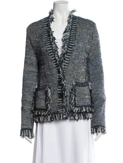 Pre-owned Lanvin Printed V-neck Sweater In Multi