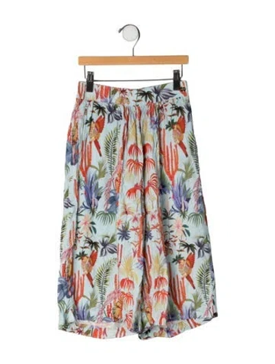 Pre-owned Lanvin Kids' Printed Wide Leg Pants In Blue