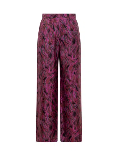 Lanvin Printed Wide Leg Pants In Purple