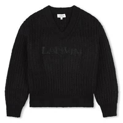 Lanvin Kids' Pull Con Logo In Black