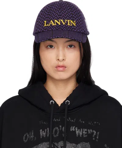 Lanvin Purple & Black Future Edition Curb Cap In Black/purple Reign