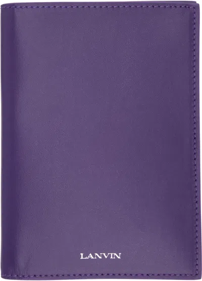 Lanvin Purple Calfskin Passport Holder In Anemone720