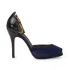 Lanvin Purple Peep Toe W/ Ankle Strap Heels In Blue