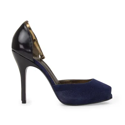 Lanvin Purple Peep Toe W/ Ankle Strap Heels