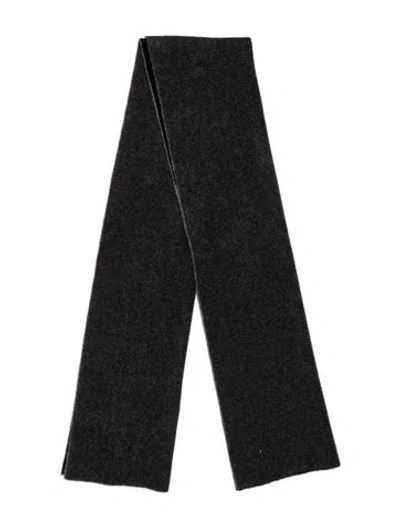 Pre-owned Lanvin 'pursuit Of Happiness' Striped Harness Virgin Wool Scarf In Gray