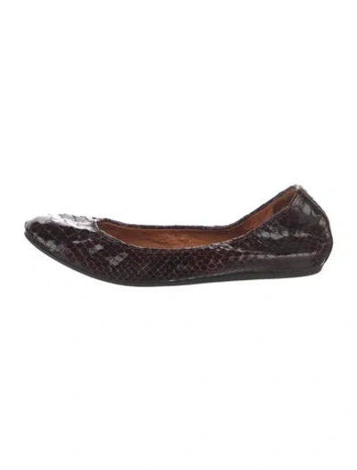 Pre-owned Lanvin Python Ballet Flats In Brown