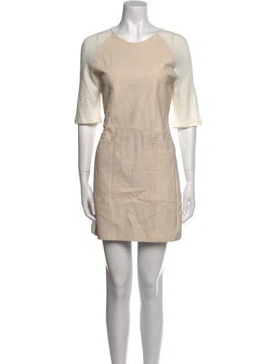 Pre-owned Lanvin Python Mini Dress In Neutral