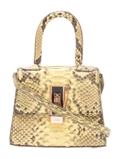 Pre-owned Lanvin Python Shoulder Bag In Neutral