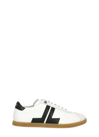 Lanvin Quilted Low-top Sneakers With Leather And Suede Accents In White