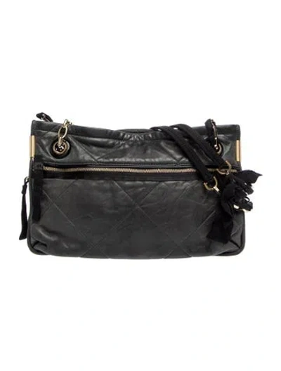 Pre-owned Lanvin Quilted Shoulder Bag In Black