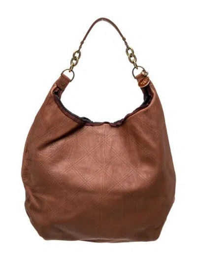 Pre-owned Lanvin Quilted Shoulder Bag In Brown