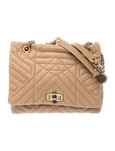 Pre-owned Lanvin Quilted Top Handle Bag In Neutral