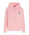 Lanvin Rabbit-embroidered Drawstring Hoodie In Pink