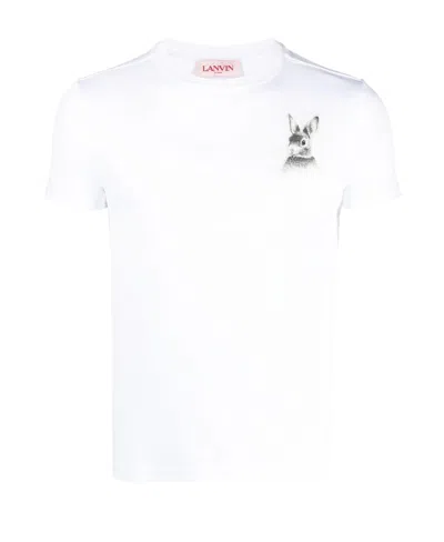 Lanvin Rabbit-print T-shirt In White