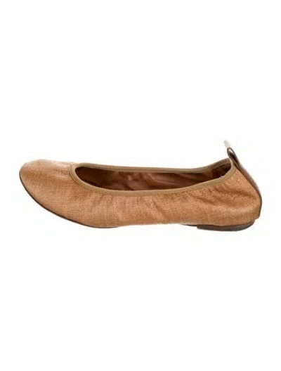 Pre-owned Lanvin Raffia Ballet Flats In Brown