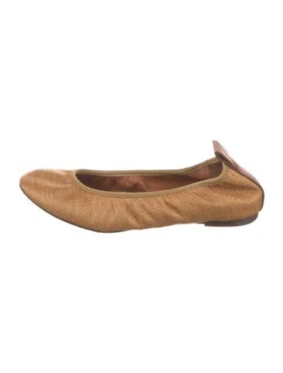 Pre-owned Lanvin Raffia Ballet Flats In Brown