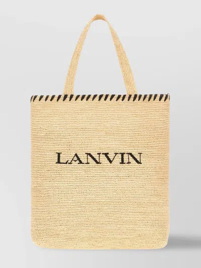LANVIN RAFFIA TOTE BAG WOVEN TEXTURE