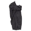 Lanvin Ramie Metal Blend One Shoulder Bow Mini Dress In Black