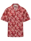 Lanvin Shirt With Rateau Print In Carmine Red