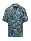 Lanvin Silk Shirt With Flower Print In Green