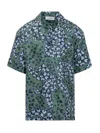 Lanvin Silk Shirt With Flower Print In Meleze