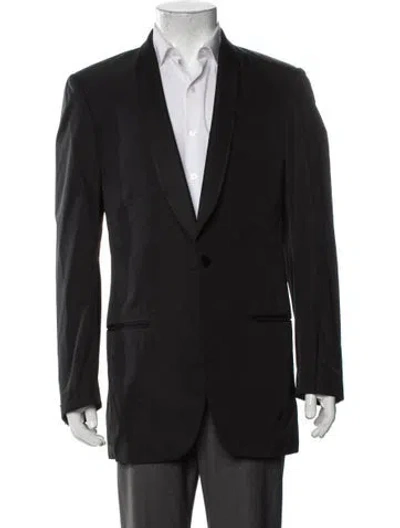 Pre-owned Lanvin Raw-edge Trim Blazer In Black