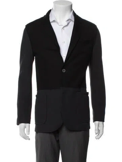 Pre-owned Lanvin Raw-edge Trim Blazer In Black