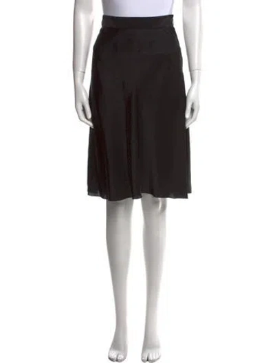 Pre-owned Lanvin Raw-edge Trim Knee-length Skirt In Black
