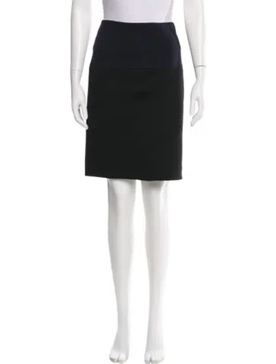 Pre-owned Lanvin Raw-edge Trim Knee-length Skirt In Black