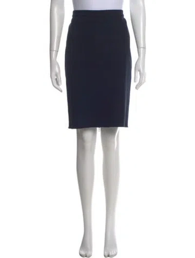 Pre-owned Lanvin Raw-edge Trim Knee-length Skirt In Black
